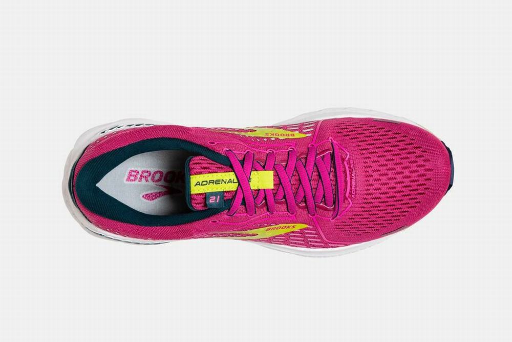 Chaussures Running Brooks Adrenaline GTS 21 Rose / Blanche Femme | FEM-69341827