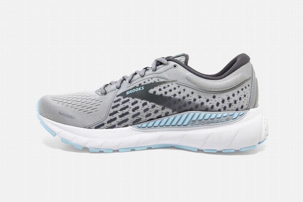 Chaussures Running Brooks Adrenaline GTS 21 Grise / Bleu Clair Femme | WGR-07758046