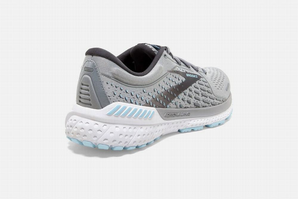 Chaussures Running Brooks Adrenaline GTS 21 Grise / Bleu Clair Femme | WGR-07758046