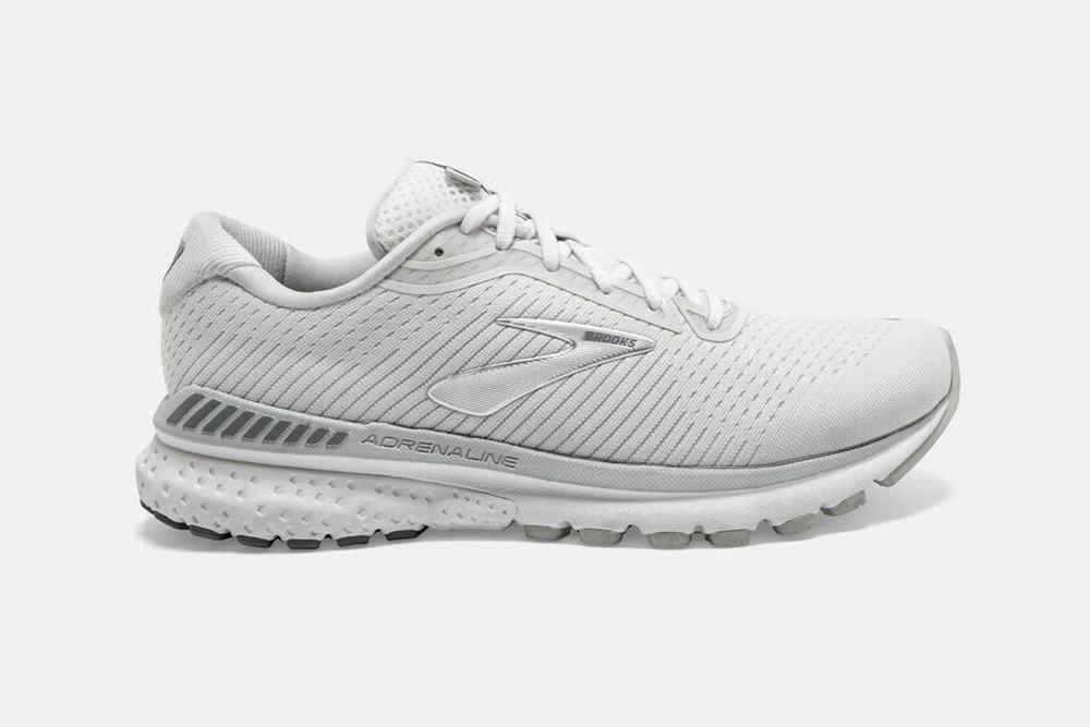 Chaussures Running Brooks Adrenaline GTS 20 Blanche / Grise / Argent Femme | AQW-79648935