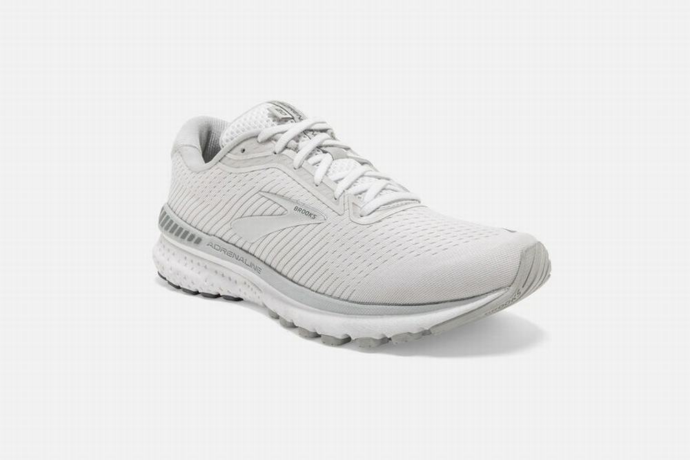 Chaussures Running Brooks Adrenaline GTS 20 Blanche / Grise / Argent Femme | AQW-79648935