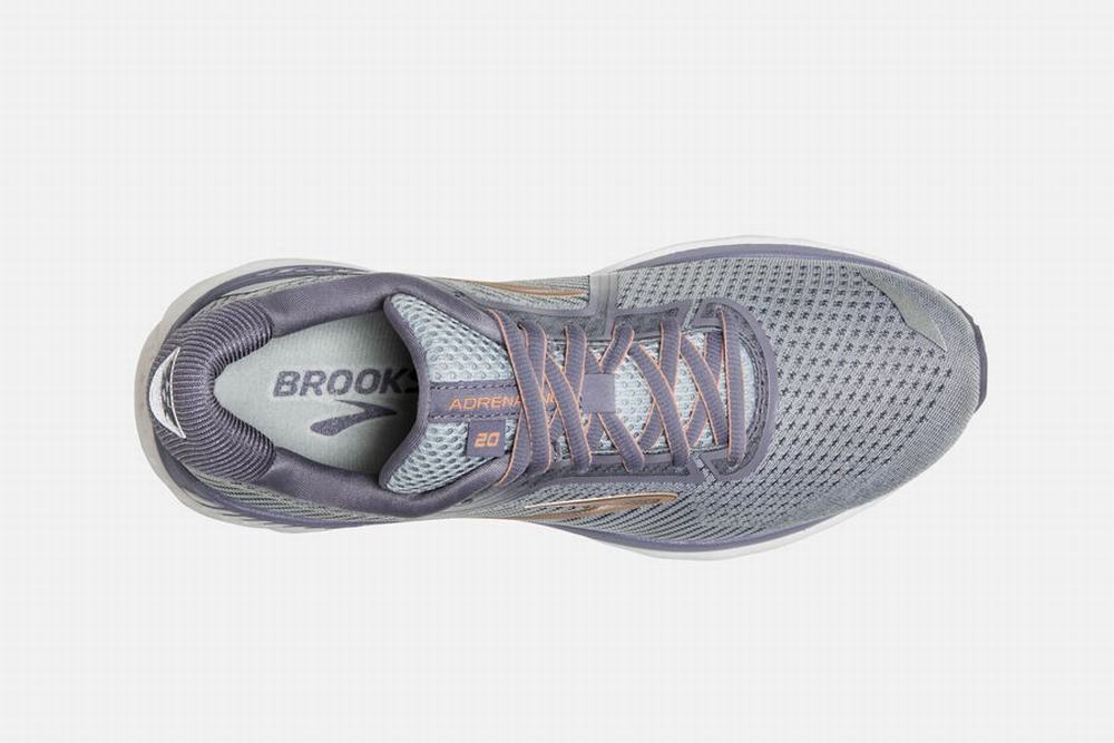 Chaussures Running Brooks Adrenaline GTS 20 Grise / Blanche Femme | AKW-19972357