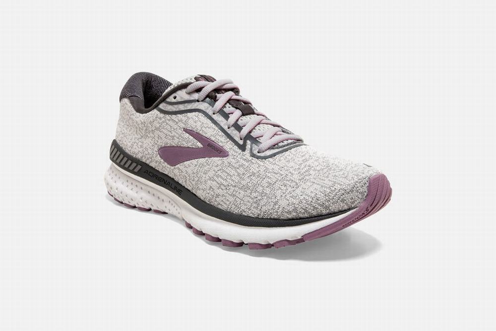 Chaussures Running Brooks Adrenaline GTS 20 Grise / Blanche Femme | HJW-39076194