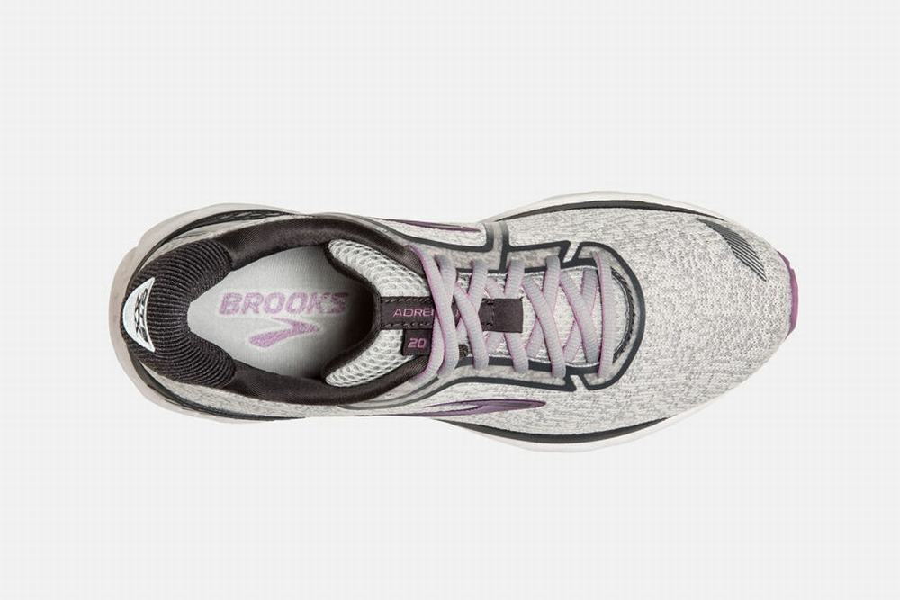 Chaussures Running Brooks Adrenaline GTS 20 Grise / Blanche Femme | HJW-39076194