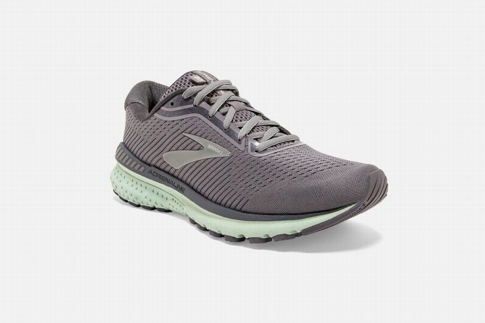 Chaussures Running Brooks Adrenaline GTS 20 Grise Foncé / Menthe Femme | XES-96466853