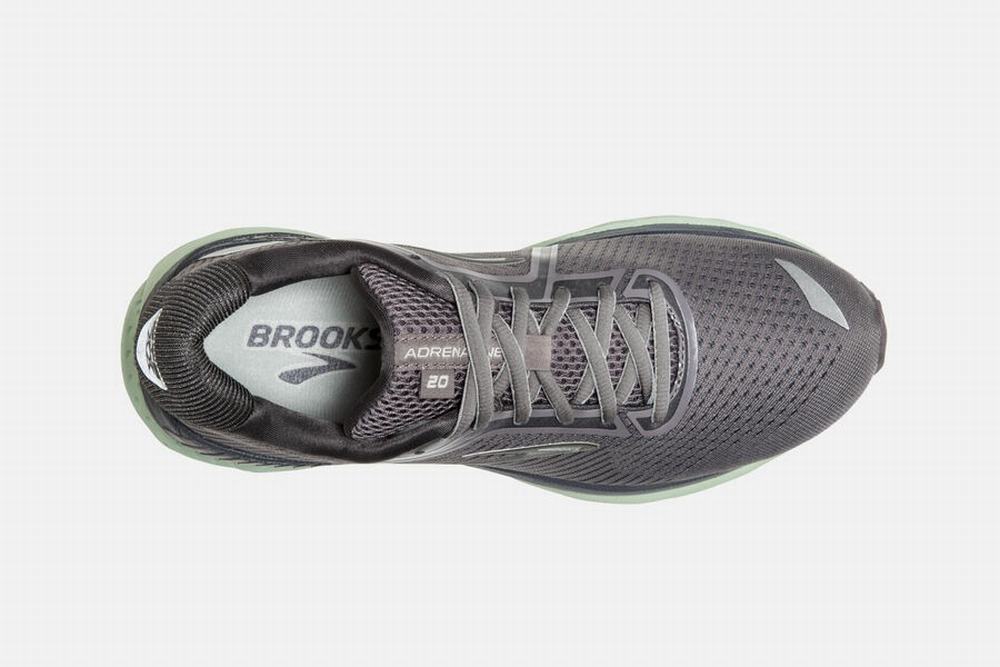 Chaussures Running Brooks Adrenaline GTS 20 Grise Foncé / Menthe Femme | XES-96466853