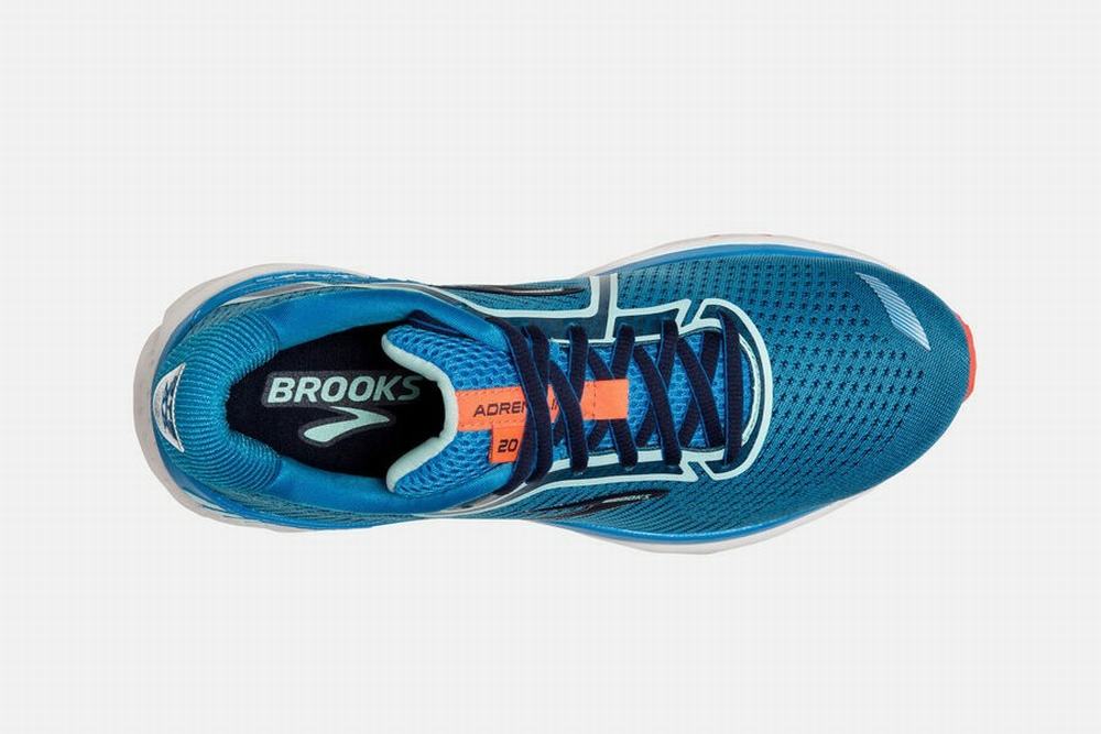 Chaussures Running Brooks Adrenaline GTS 20 Bleu / Bleu Marine / Corail Femme | IJT-22719190