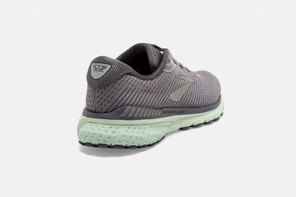 Chaussures Running Brooks Adrenaline GTS 20 Grise Foncé / Menthe Femme | XES-96466853