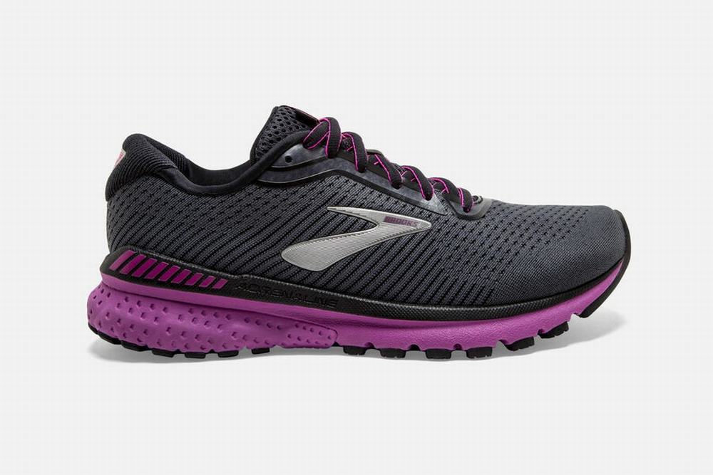 Chaussures Running Brooks Adrenaline GTS 20 Noir / Violette Femme | BBR-30445399