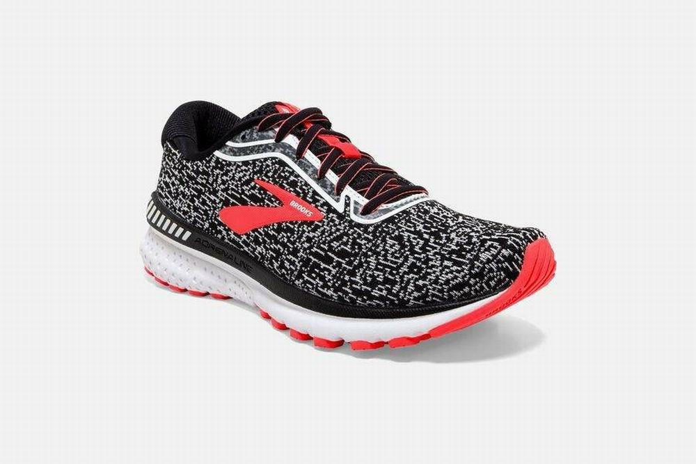 Chaussures Running Brooks Adrenaline GTS 20 Noir / Blanche / Corail Femme | AYU-48888158