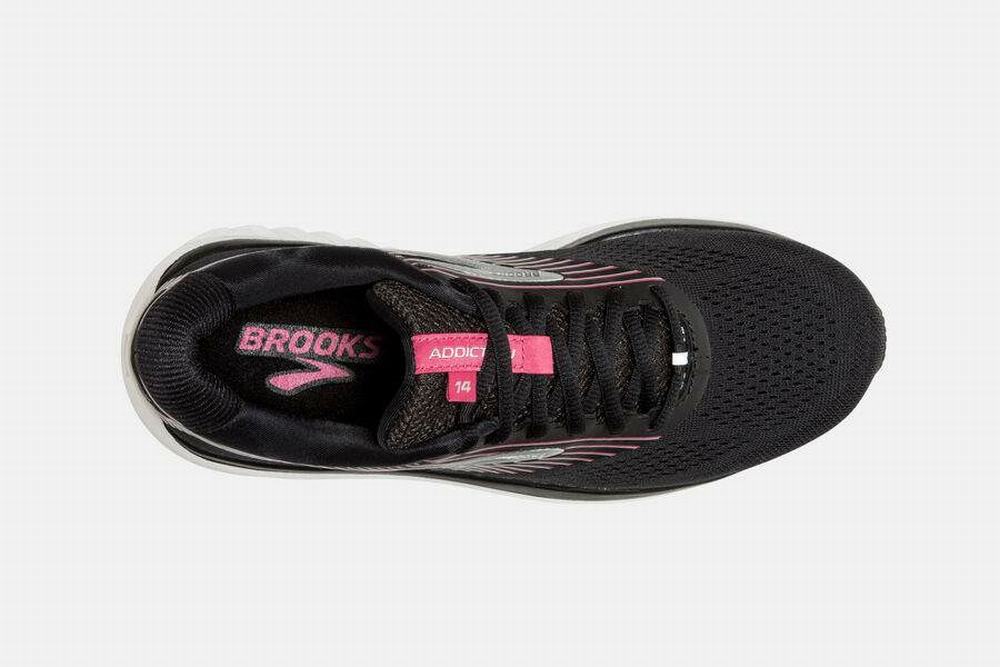 Chaussures Running Brooks Addiction 14 Noir / Rose / Argent Femme | UST-54334601