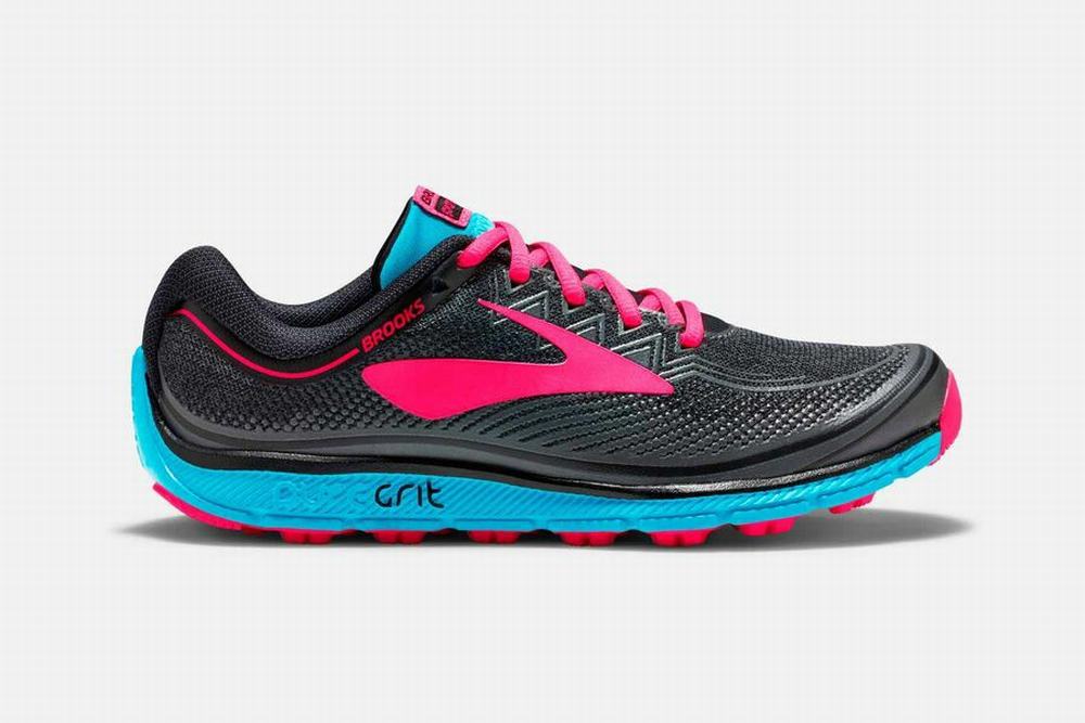 Chaussures Running Brooks PureGrit 6 Noir / Rose Femme | DPB-38431300