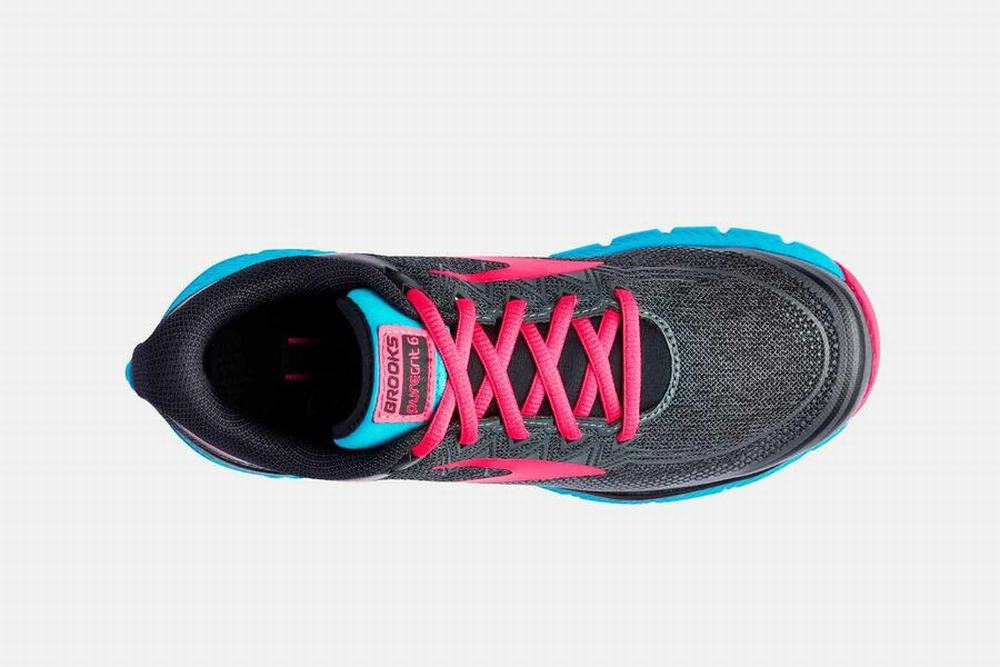 Chaussures Running Brooks PureGrit 6 Noir / Rose Femme | DPB-38431300