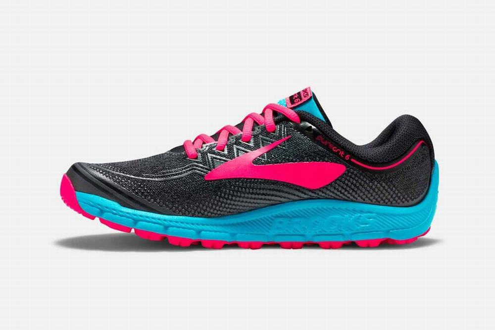 Chaussures Running Brooks PureGrit 6 Noir / Rose Femme | DPB-38431300