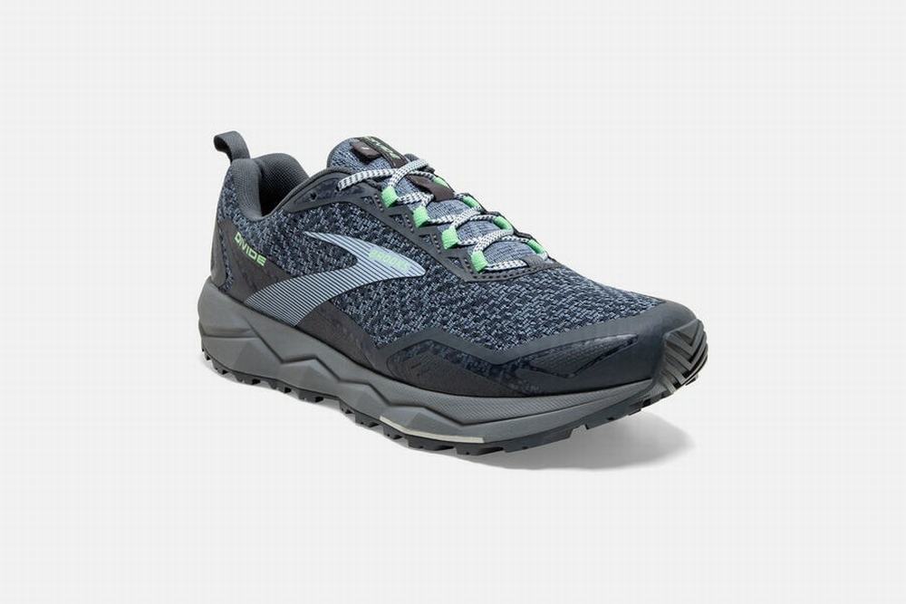 Chaussures Running Brooks Divide Grise / Vert Femme | HKK-07849903