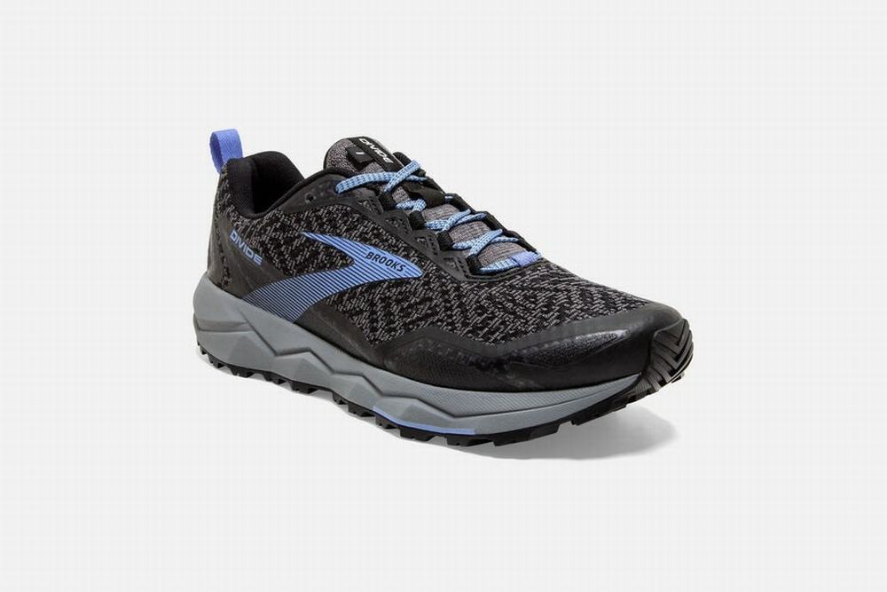 Chaussures Running Brooks Divide Grise / Noir / Fleur Bleu Femme | QWK-26515167