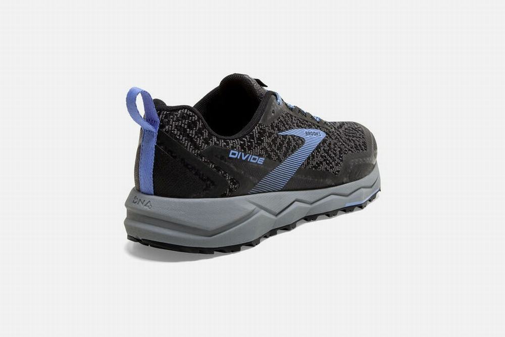 Chaussures Running Brooks Divide Grise / Noir / Fleur Bleu Femme | QWK-26515167