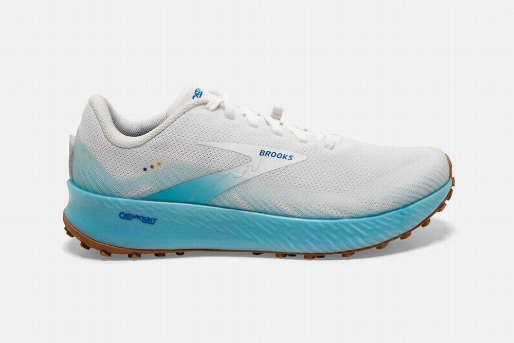 Chaussures Running Brooks Catamount Blanche / Turquoise Clair / Bleu Femme | YMS-47831624