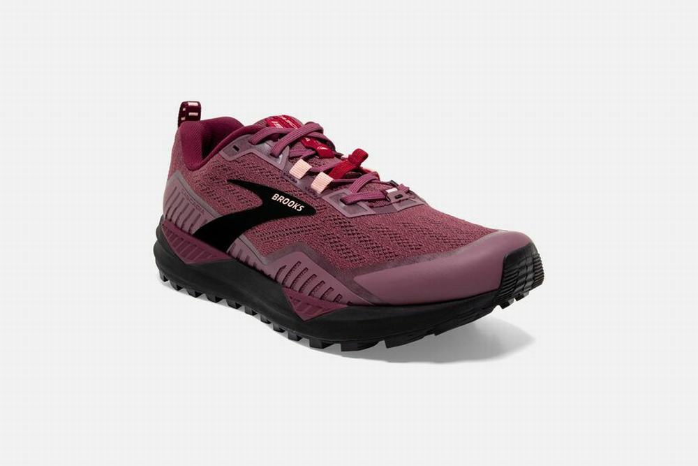 Chaussures Running Brooks Cascadia 15 Bordeaux / Noir Femme | BIK-59951622