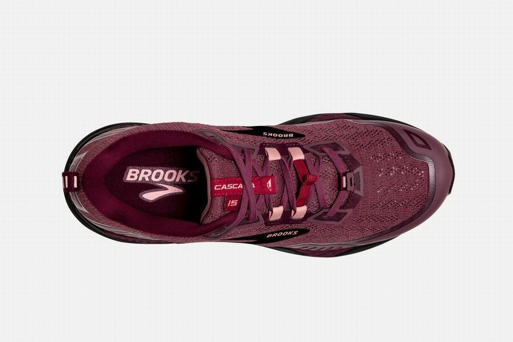 Chaussures Running Brooks Cascadia 15 Bordeaux / Noir Femme | BIK-59951622