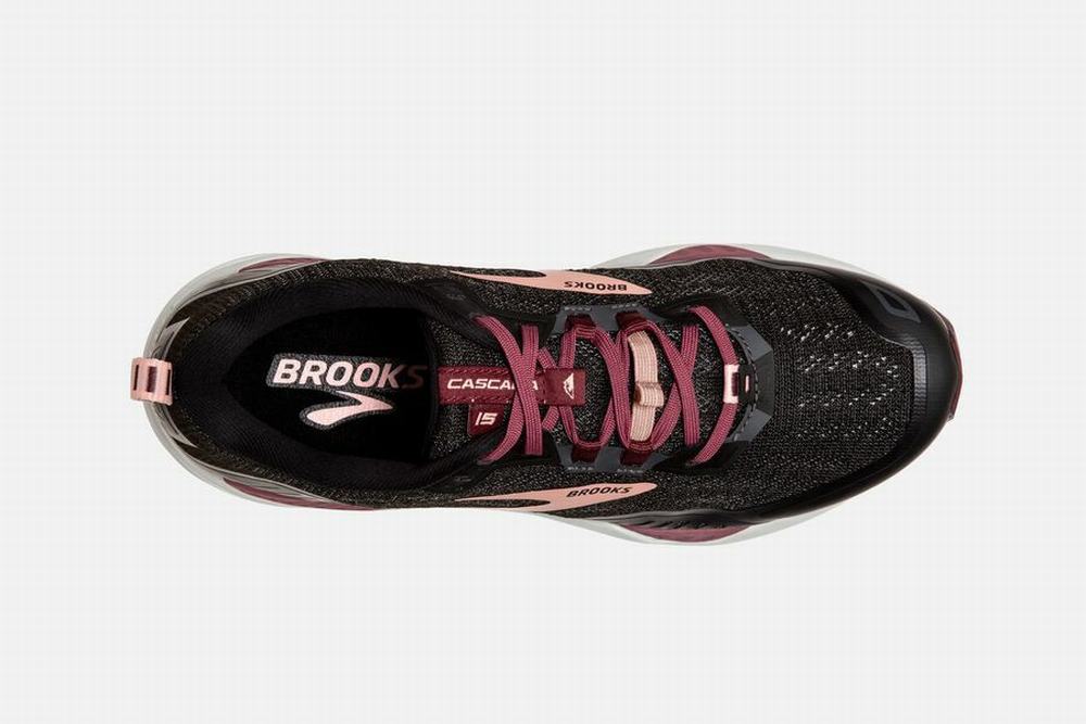 Chaussures Running Brooks Cascadia 15 Noir / Corail Femme | OUU-34265354