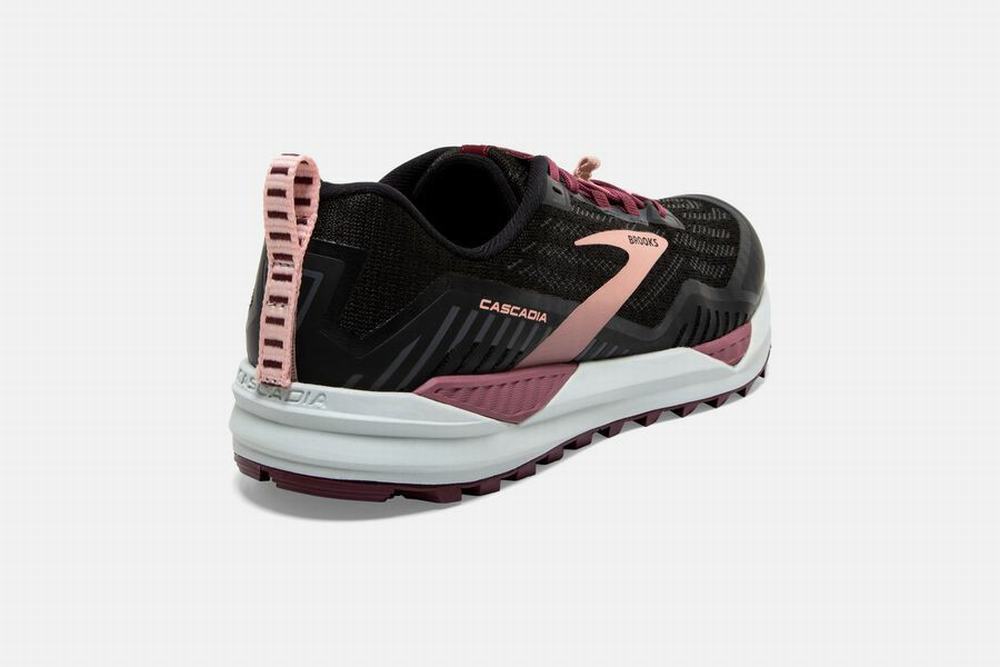 Chaussures Running Brooks Cascadia 15 Noir / Corail Femme | OUU-34265354