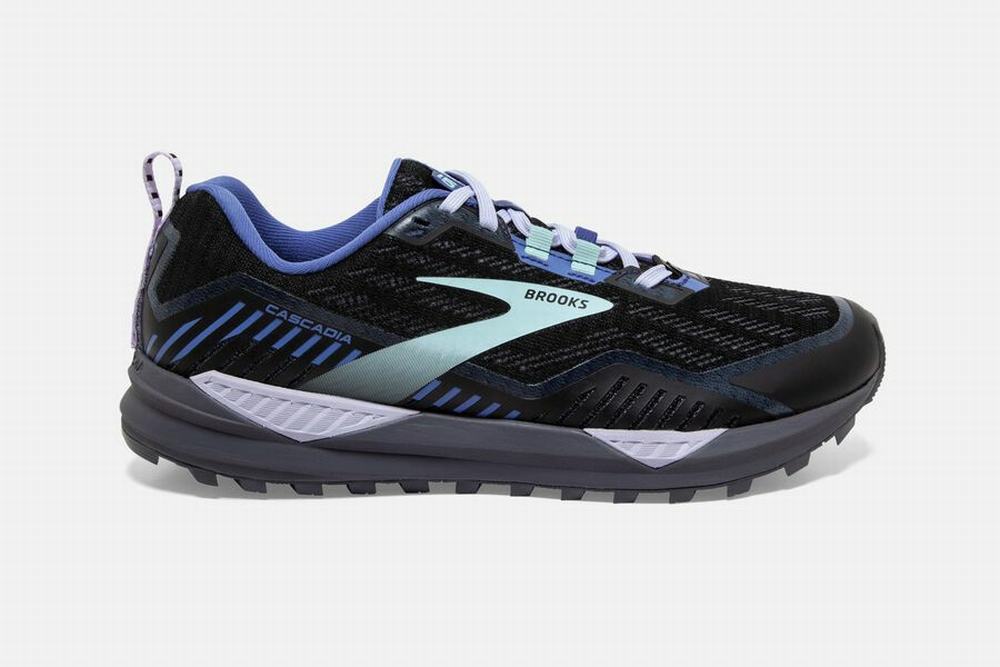 Chaussures Running Brooks Cascadia 15 GTX Noir / Bleu Femme | TGX-72421936