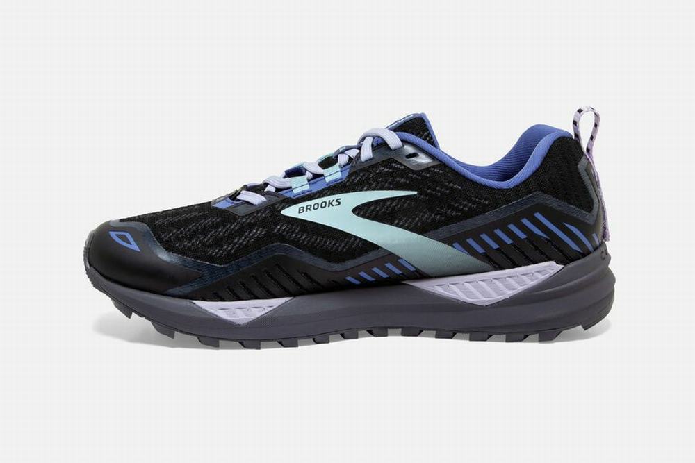 Chaussures Running Brooks Cascadia 15 GTX Noir / Bleu Femme | TGX-72421936