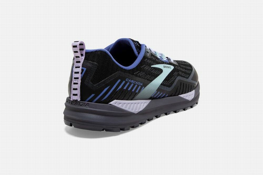 Chaussures Running Brooks Cascadia 15 GTX Noir / Bleu Femme | TGX-72421936