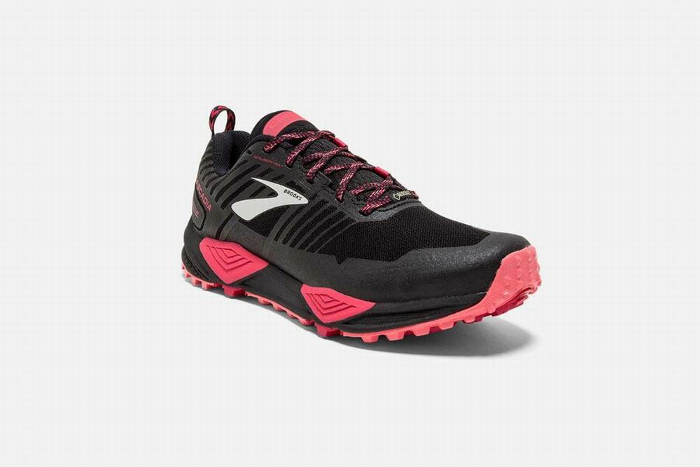 Chaussures Running Brooks Cascadia 13 GTX Noir / Rose / Corail Femme | ZZU-73593457