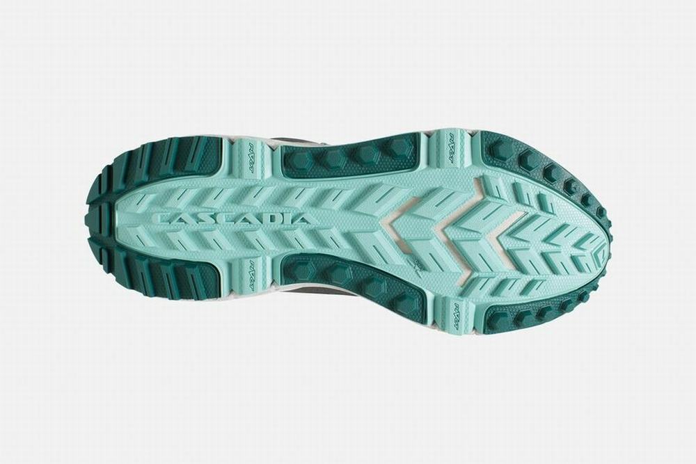 Chaussures Running Brooks Cascadia 13 Turquoise / Grise Femme | HGJ-88175484