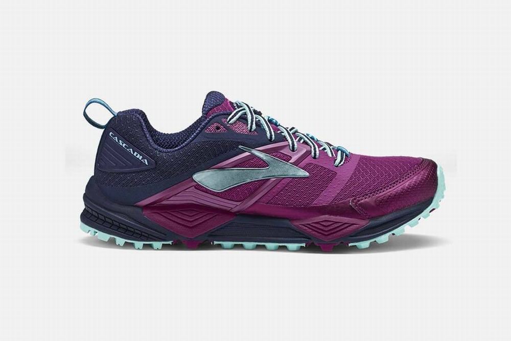 Chaussures Running Brooks Cascadia 12 Violette / Bleu Marine Femme | WND-87450594