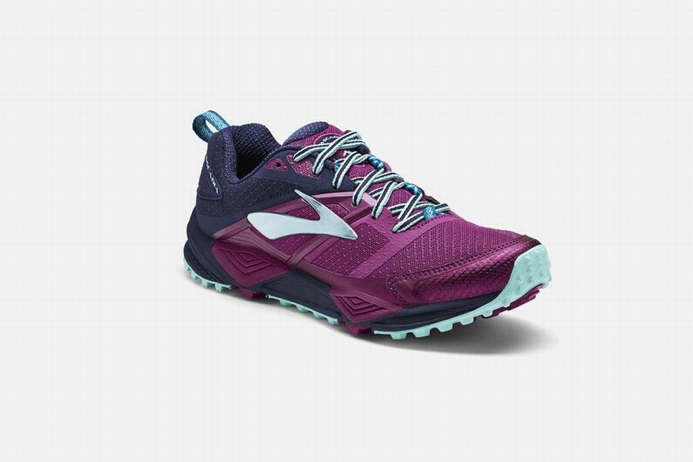 Chaussures Running Brooks Cascadia 12 Violette / Bleu Marine Femme | WND-87450594