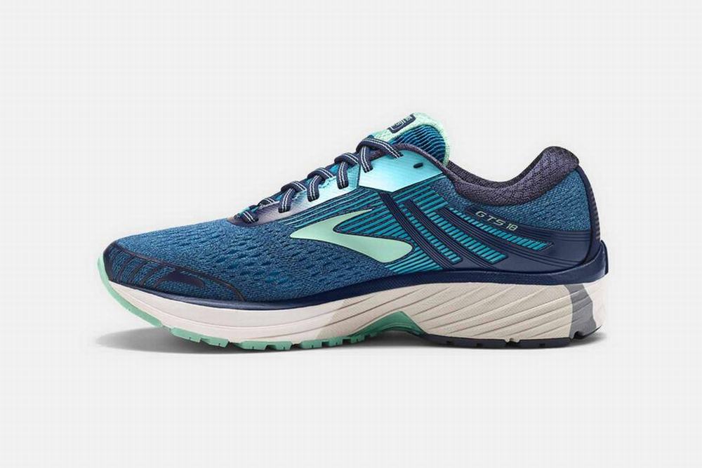 Chaussures Running Brooks Adrenaline GTS 18 Bleu Femme | SVW-86397275