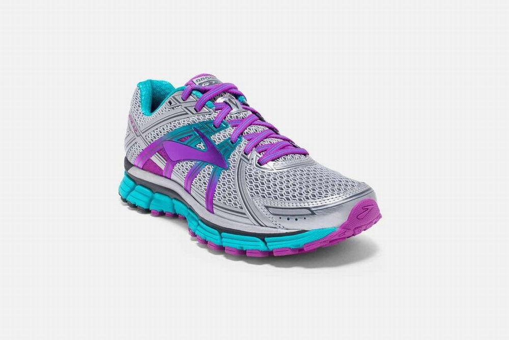 Chaussures Running Brooks Adrenaline GTS 17 Grise / Violette Femme | KXL-53873964