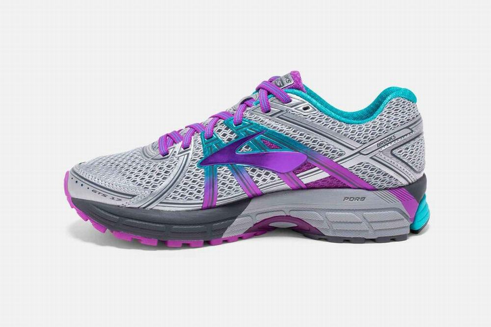 Chaussures Running Brooks Adrenaline GTS 17 Grise / Violette Femme | KXL-53873964