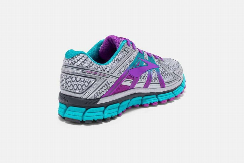 Chaussures Running Brooks Adrenaline GTS 17 Grise / Violette Femme | KXL-53873964