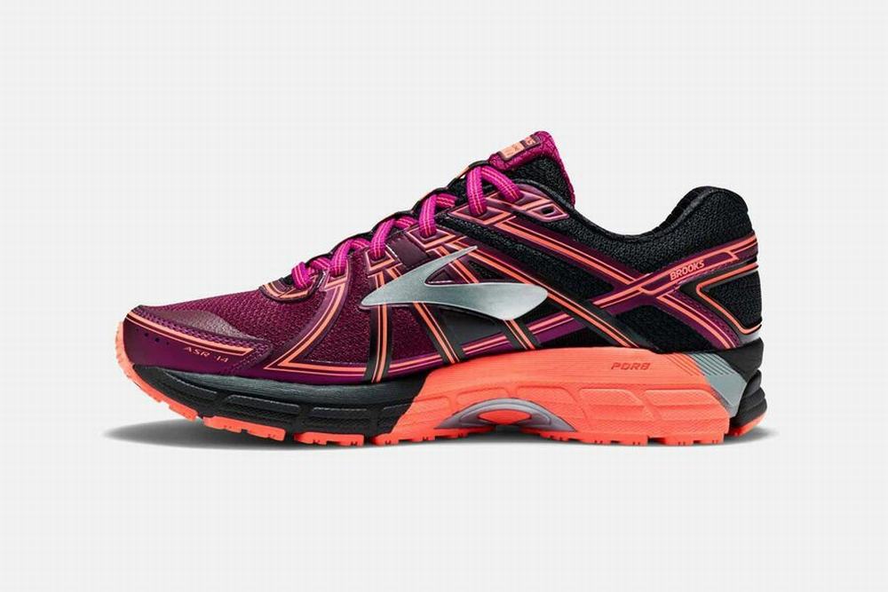 Chaussures Running Brooks Adrenaline ASR 14 Bordeaux / Noir Femme | LZL-69218338