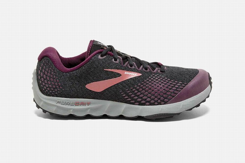 Chaussures Running Brooks PureGrit 7 Noir / Violette / Grise Femme | QCM-08659169