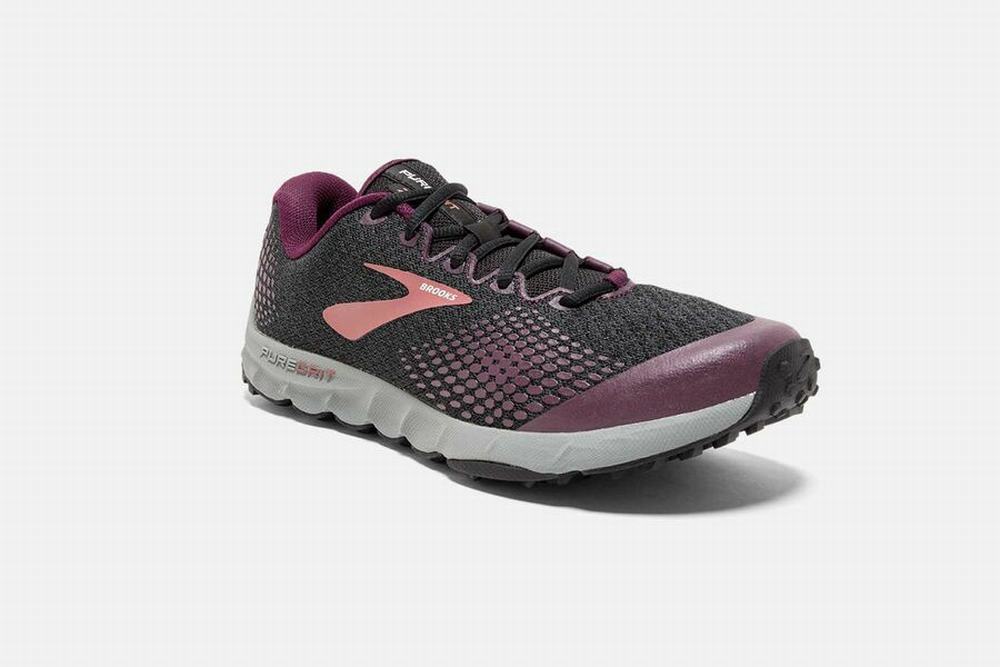 Chaussures Running Brooks PureGrit 7 Noir / Violette / Grise Femme | QCM-08659169