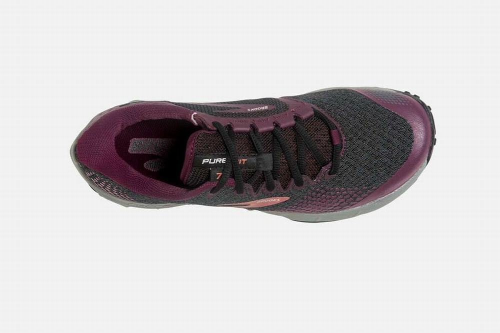 Chaussures Running Brooks PureGrit 7 Noir / Violette / Grise Femme | QCM-08659169