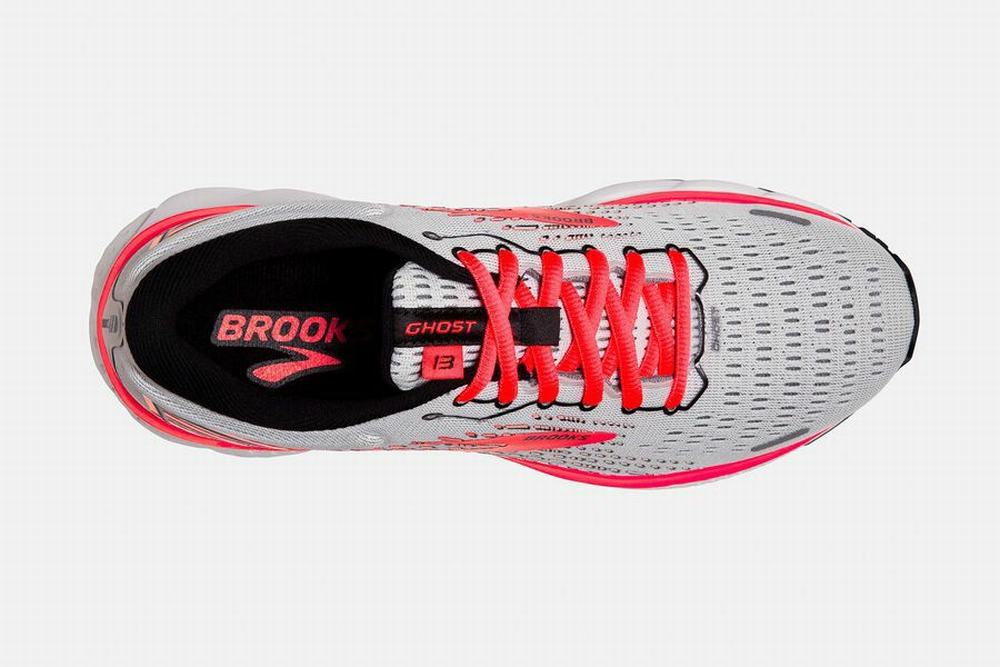 Chaussures Running Brooks Ghost 13 Grise / Corail / Blanche Femme | AJL-17800753