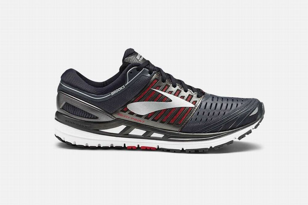 Chaussures Running Brooks Transcend 5 Bleu Marine / Argent / Rouge Homme | WZN-94683544