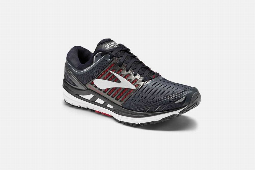 Chaussures Running Brooks Transcend 5 Bleu Marine / Argent / Rouge Homme | WZN-94683544