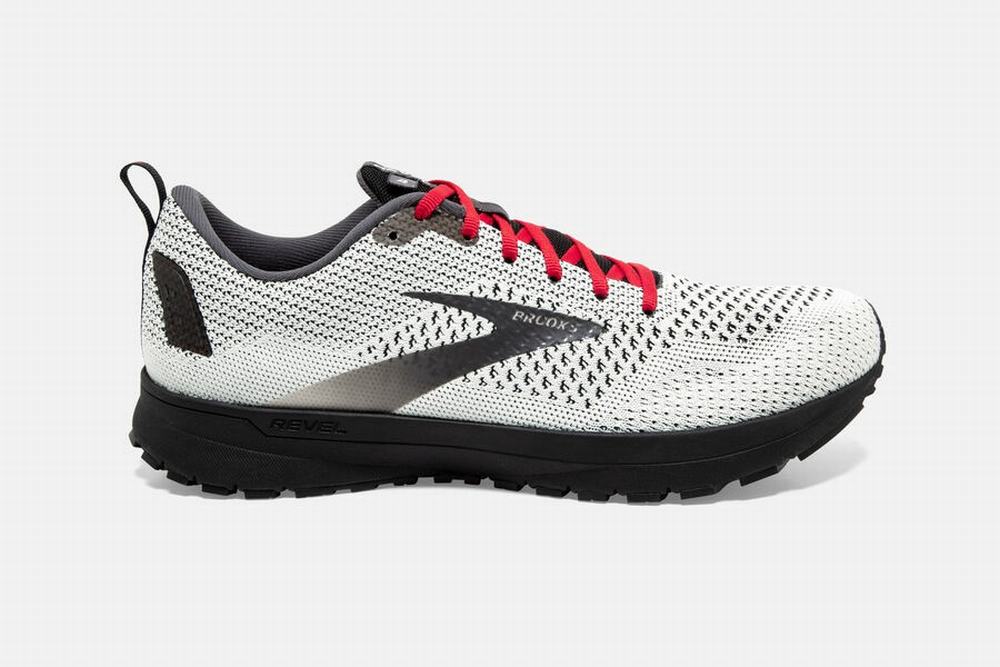 Chaussures Running Brooks Revel 4 Blanche / Noir / Rouge Homme | YFU-02984462