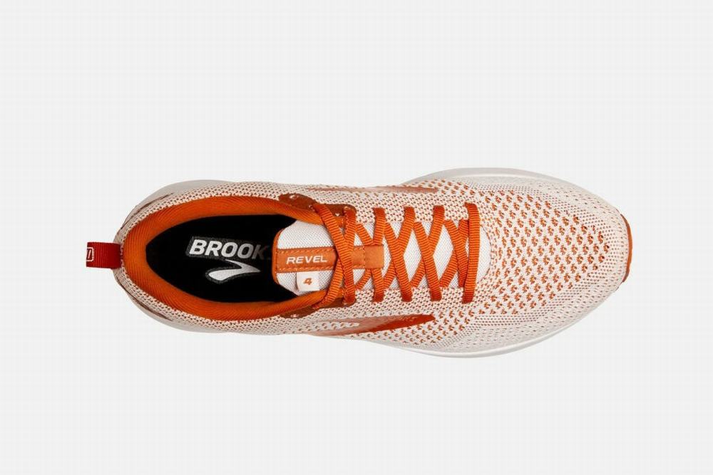 Chaussures Running Brooks Revel 4 Blanche / Orange Homme | OUD-15585501