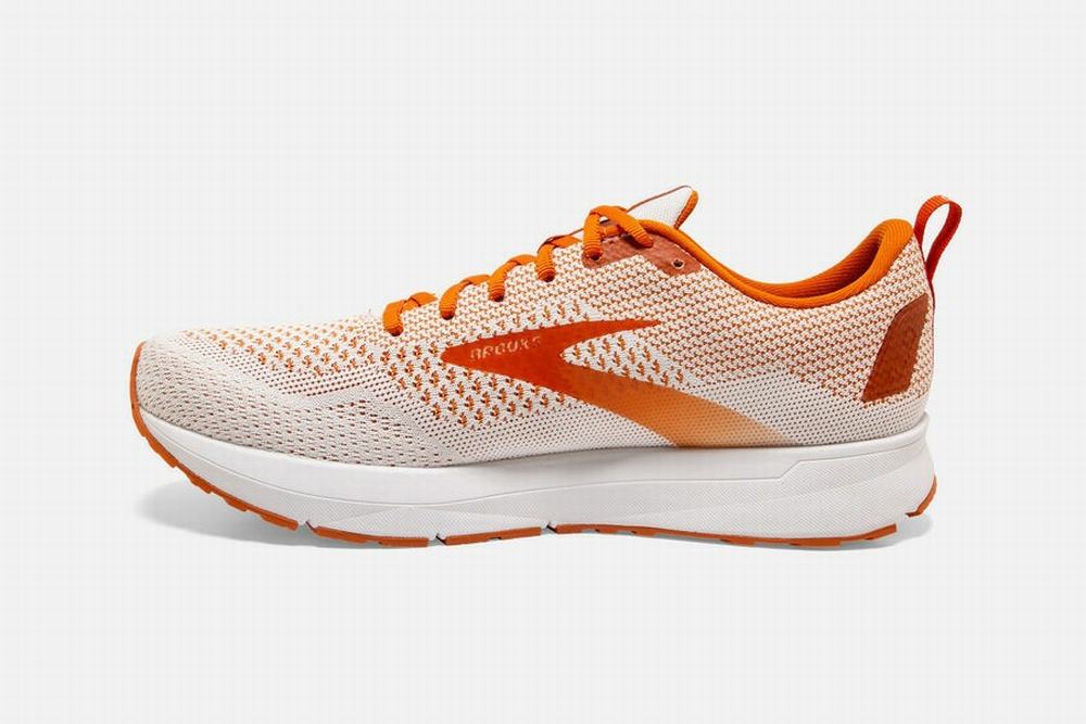 Chaussures Running Brooks Revel 4 Blanche / Orange Homme | OUD-15585501