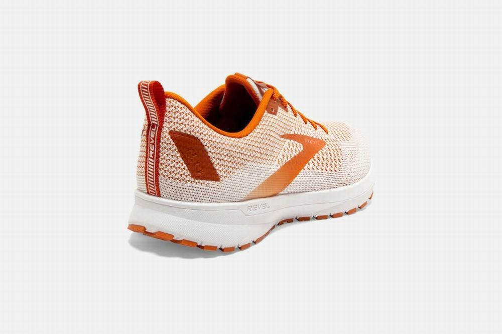 Chaussures Running Brooks Revel 4 Blanche / Orange Homme | OUD-15585501