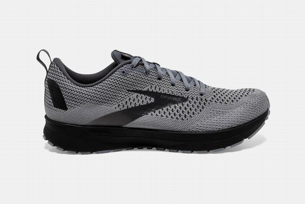 Chaussures Running Brooks Revel 4 Grise / Noir Homme | ZRE-49061097