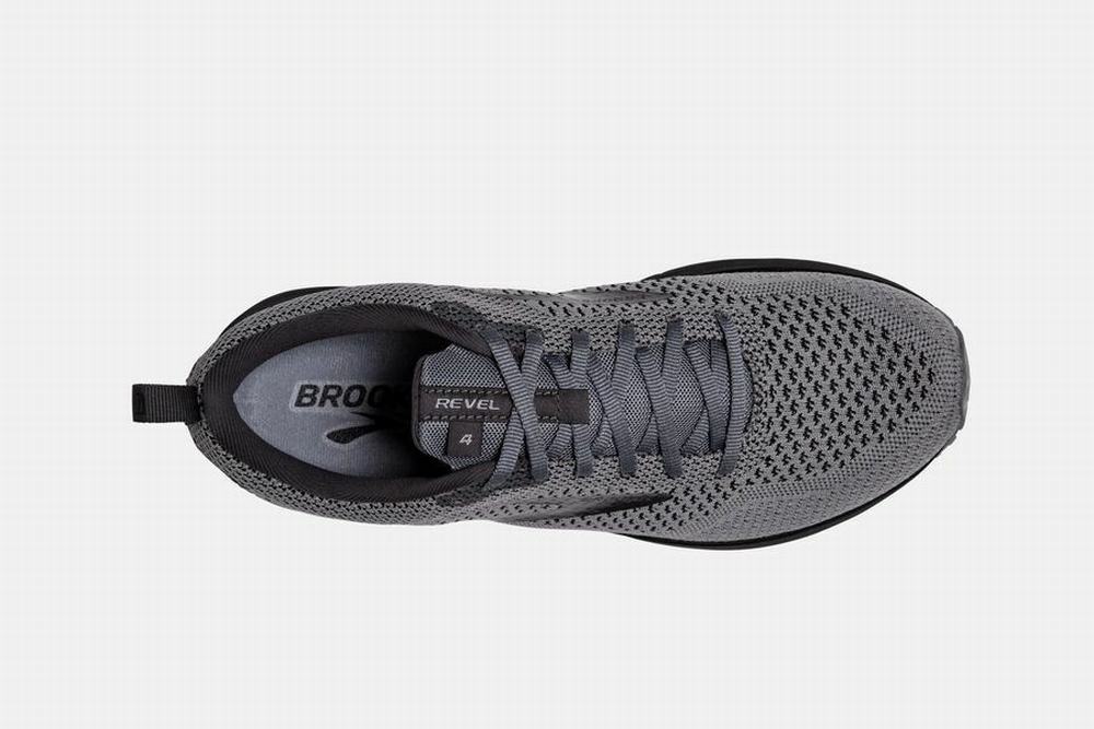 Chaussures Running Brooks Revel 4 Grise / Noir Homme | ZRE-49061097